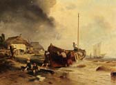 a fishing boat on the beach